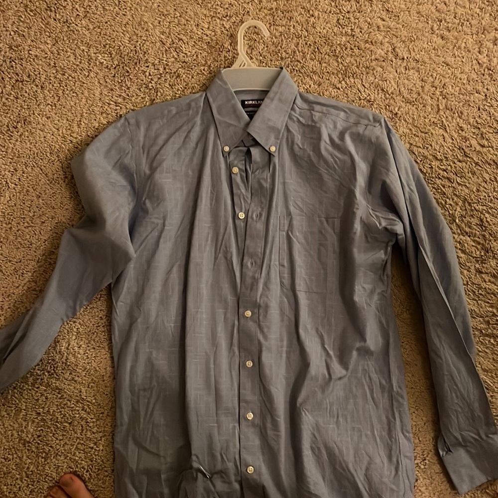 Kirkland blue gingham, medium shirt, good condition